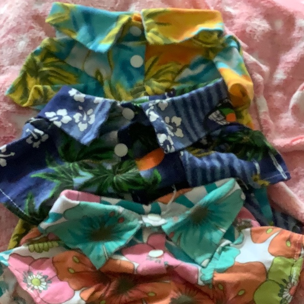 Set of three dog aloha shirts small to medium